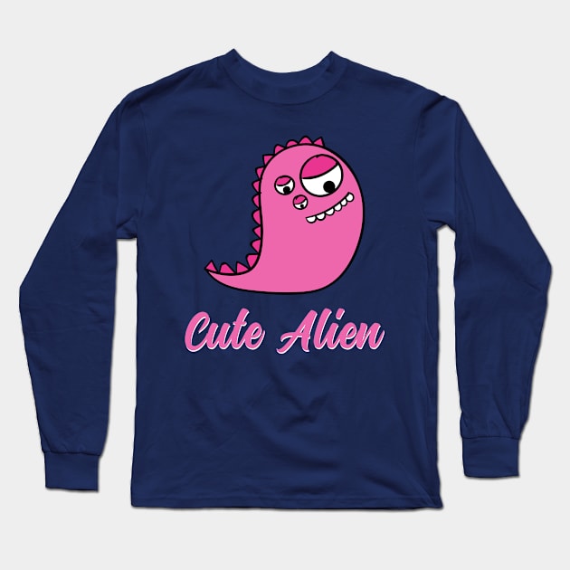 Cute Alien Long Sleeve T-Shirt by vladocar